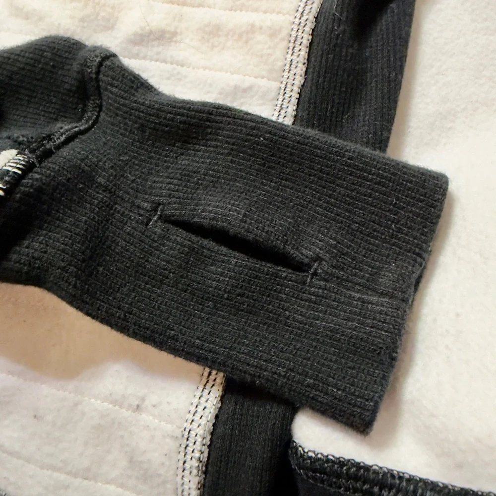 Lululemon Calm & Cozy Brisk Bloom Floral Define Black White Full Zip Jacket Sz 4